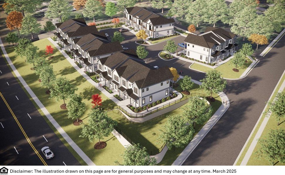 Aerial view of the Hawthorne Summit community in Greenville, SC, showing layout and nearby surroundings (Image 9). Aerial view of the Hawthorne Summit community in Greenville, SC, showing layout and nearby surroundings (Image 9).