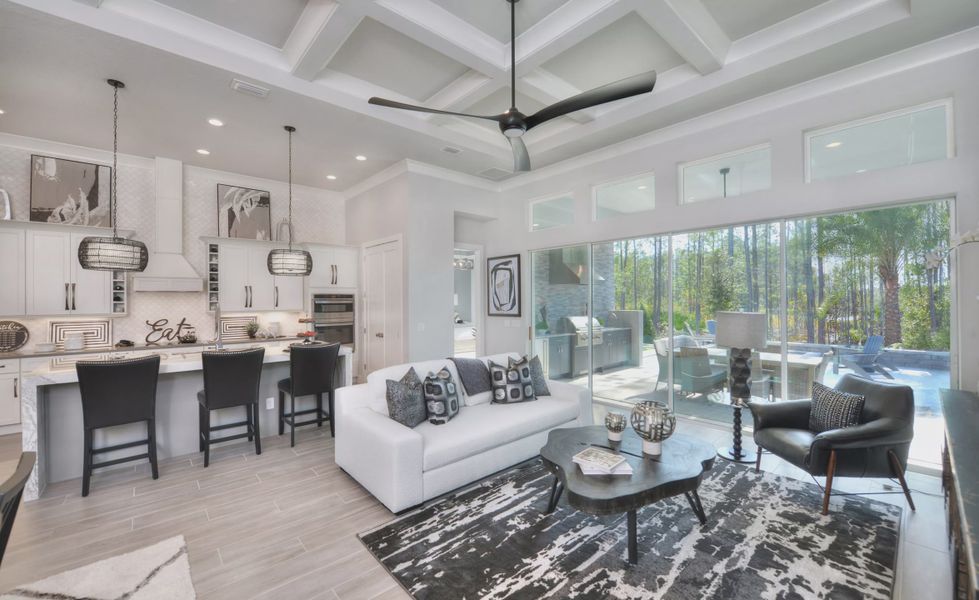 Furnished interior in a model home at Woodhaven Single Family in Port Orange (Image 9).