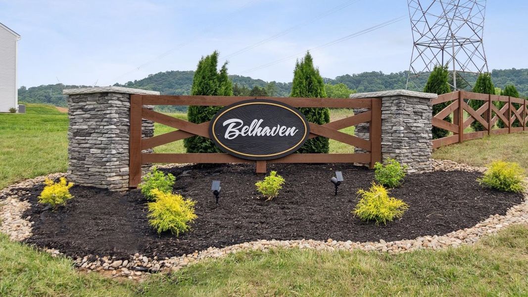 Entrance to the Belhaven community in Knoxville, TN, featuring signage and landscaping (Image 2). Entrance to the Belhaven community in Knoxville, TN, featuring signage and landscaping (Image 2).