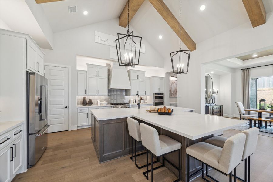 Furnished interior in a model home at The Woodlands Hills – 65' in Willis (Image 14).