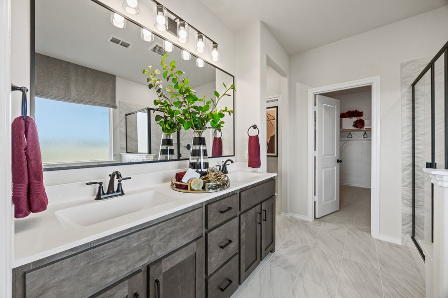 Furnished interior in a model home at El Dorado in Granbury (Image 19).