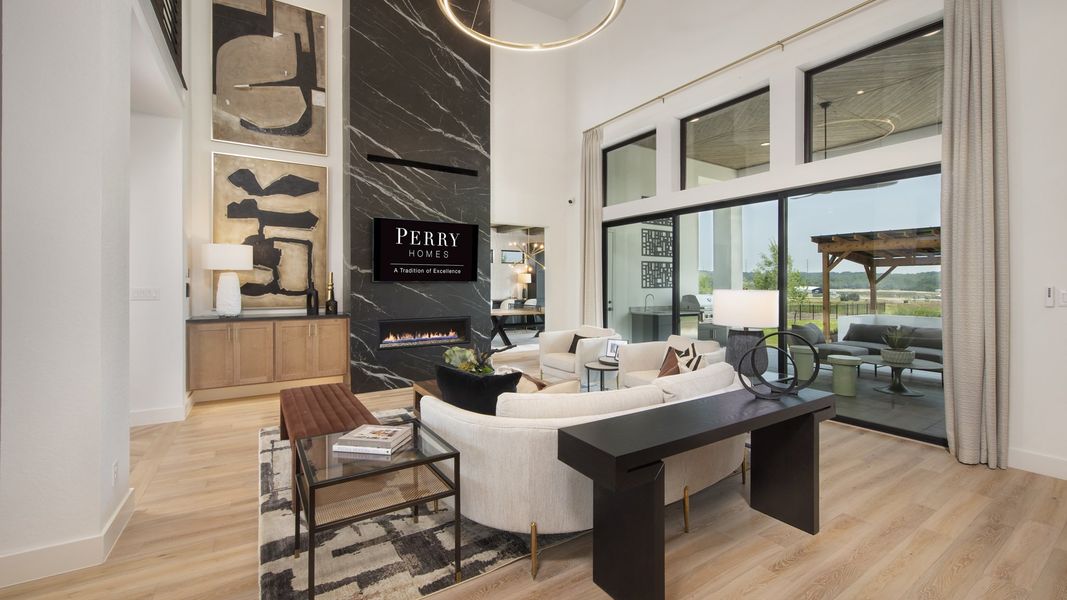 Furnished interior in a model home at George's Ranch Acre in Boerne (Image 12). Furnished interior in a model home at George's Ranch Acre in Boerne (Image 12).