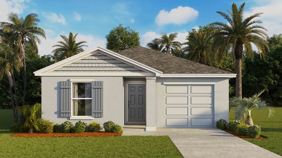 Front exterior of a home in the Derby Creek community, located in Ocala, FL (Image 1).