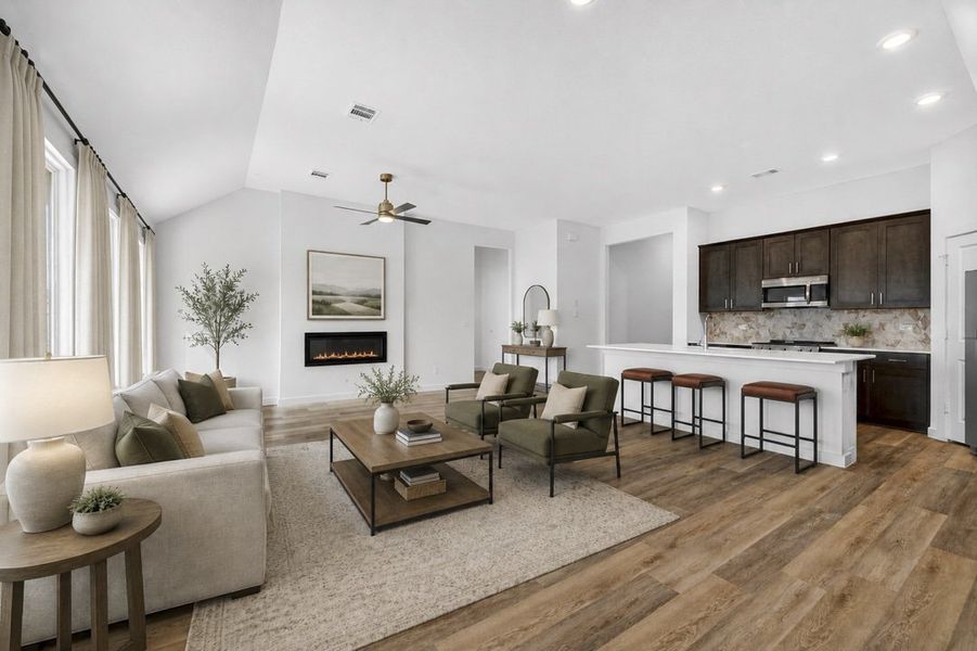 Furnished interior in a model home at Tabor Ranch in Ponder (Image 5).