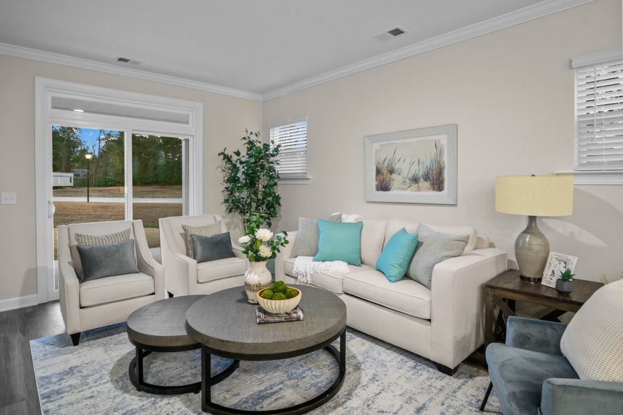 Furnished interior in a model home at The Paired Villas at Bridgewater in Little River (Image 7).