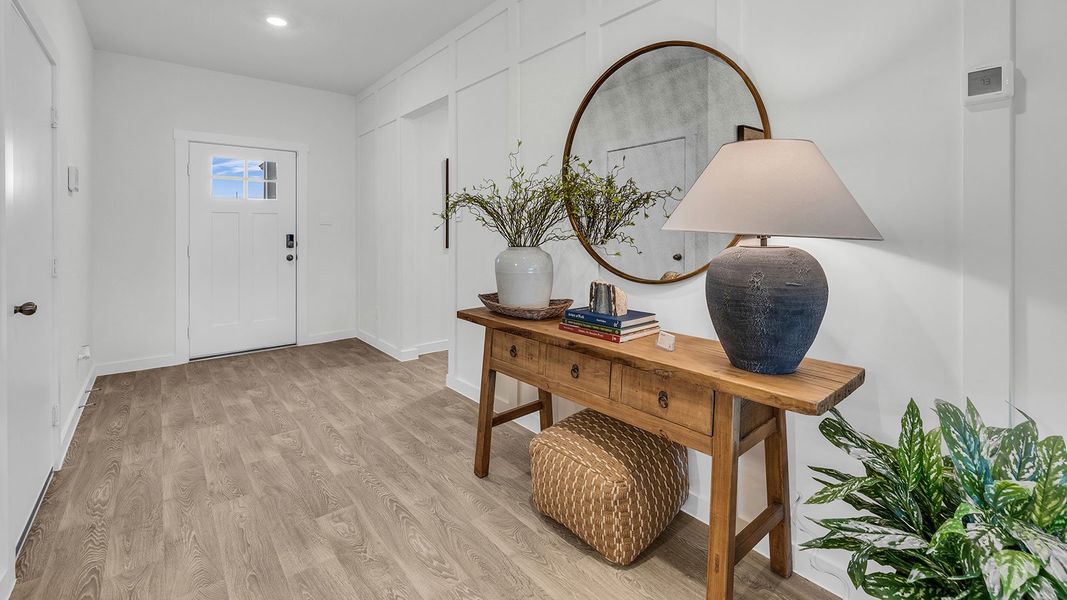 Furnished interior in a model home at Sonoma Oaks in Fredericksburg (Image 3).