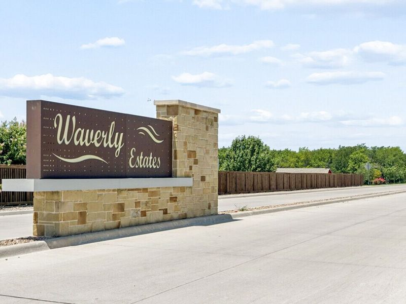 Entrance to the Waverly Estates community in Josephine, TX, featuring signage and landscaping (Image 2). Entrance to the Waverly Estates community in Josephine, TX, featuring signage and landscaping (Image 2).