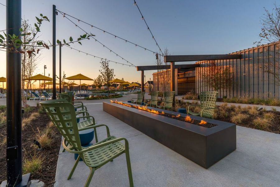 Firepit sitting area in Mosaic, Celina, Texas