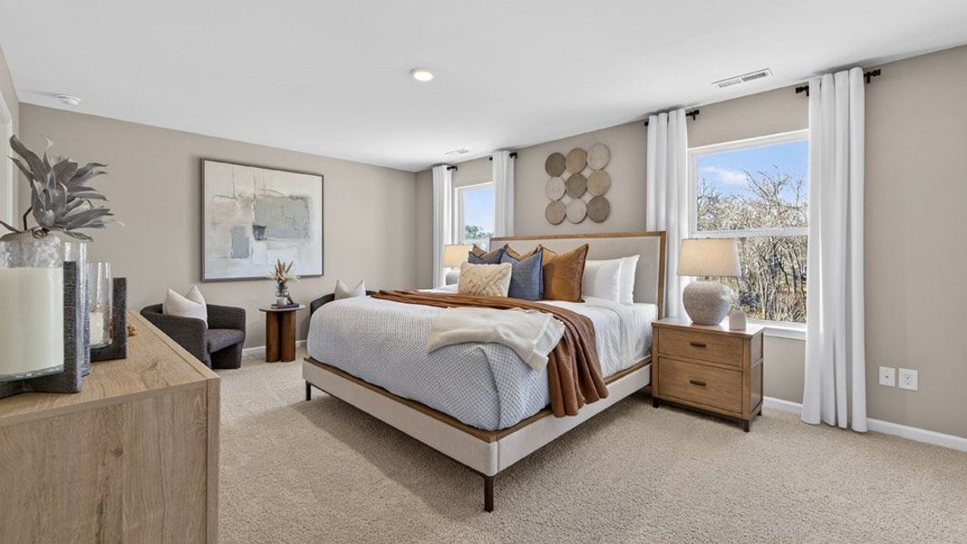 Furnished interior in a model home at The Landing at Winston Pointe in Clayton (Image 27). Furnished interior in a model home at The Landing at Winston Pointe in Clayton (Image 27).