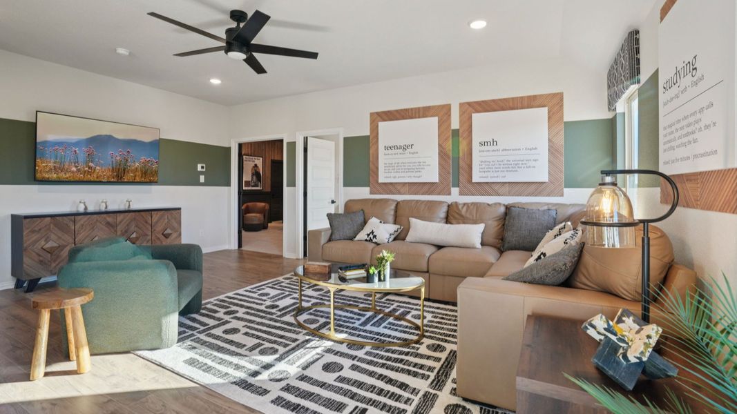 Furnished interior in a model home at Stream Waters in Seguin (Image 8).