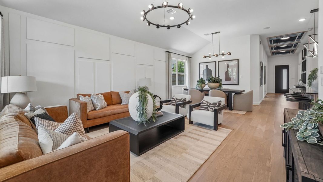 Experience luxury with chic lighting, high-end textures, and custom wood finishes. Woodlands Hills.