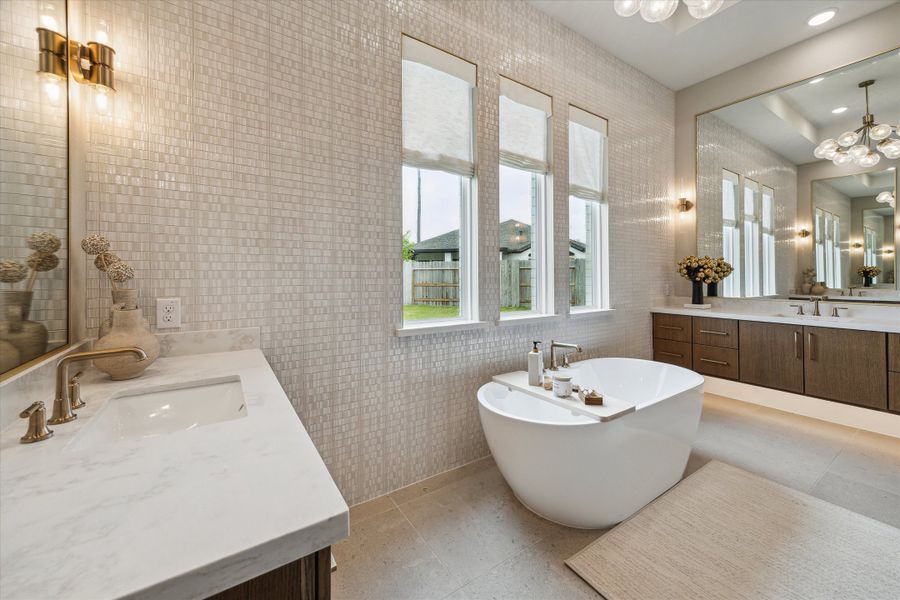 Furnished interior in a model home at ARTAVIA® - 65' Art in Conroe (Image 22).
