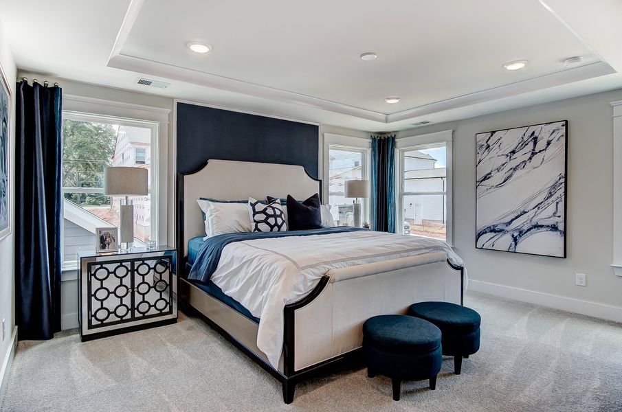 Furnished interior in a model home at Bellevue Townhomes in Greenville (Image 6). Furnished interior in a model home at Bellevue Townhomes in Greenville (Image 6).