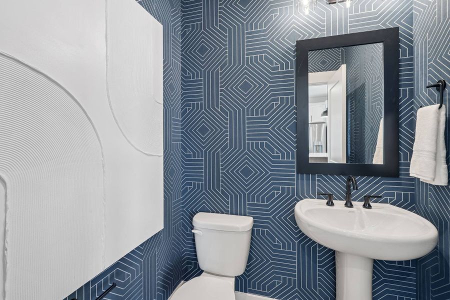 Furnished interior in a model home at Mews at Holding Village in Wake Forest (Image 37).