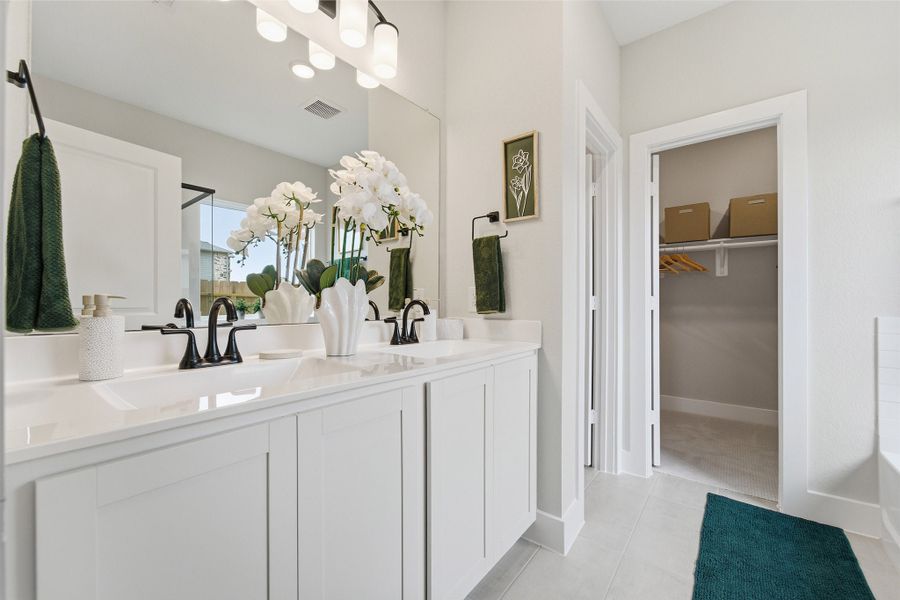 Furnished interior in a model home at Trails at Woodhaven Lakes in La Marque (Image 34).