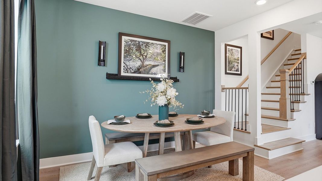 Memorable meals start in this exclusive dining space featuring elegant trim and natural light at Anna's Pointe Memorable meals start in this exclusive dining space featuring elegant trim and natural light at Anna's Pointe