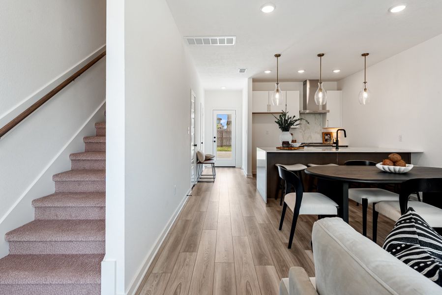 Furnished interior in a model home at Midtown Townhomes in College Station (Image 9). Furnished interior in a model home at Midtown Townhomes in College Station (Image 9).