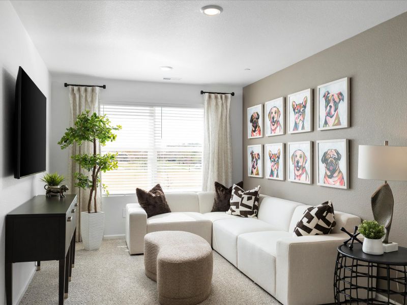 Furnished interior in a model home at Poudre Heights: The Meadow Collection in Windsor (Image 9).