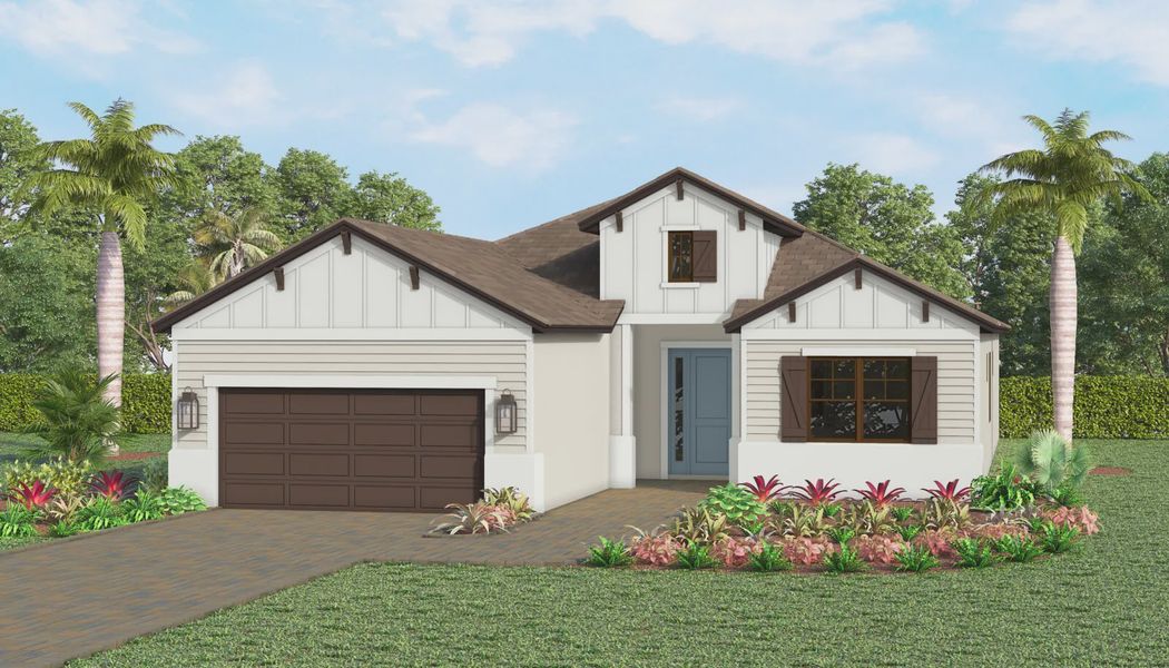 Front exterior of a home in the Kingston South community, located in Estero, FL (Image 11).