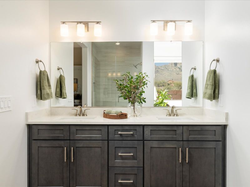 Furnished interior in a model home at Naranja Trails in Oro Valley (Image 18). Furnished interior in a model home at Naranja Trails in Oro Valley (Image 18).