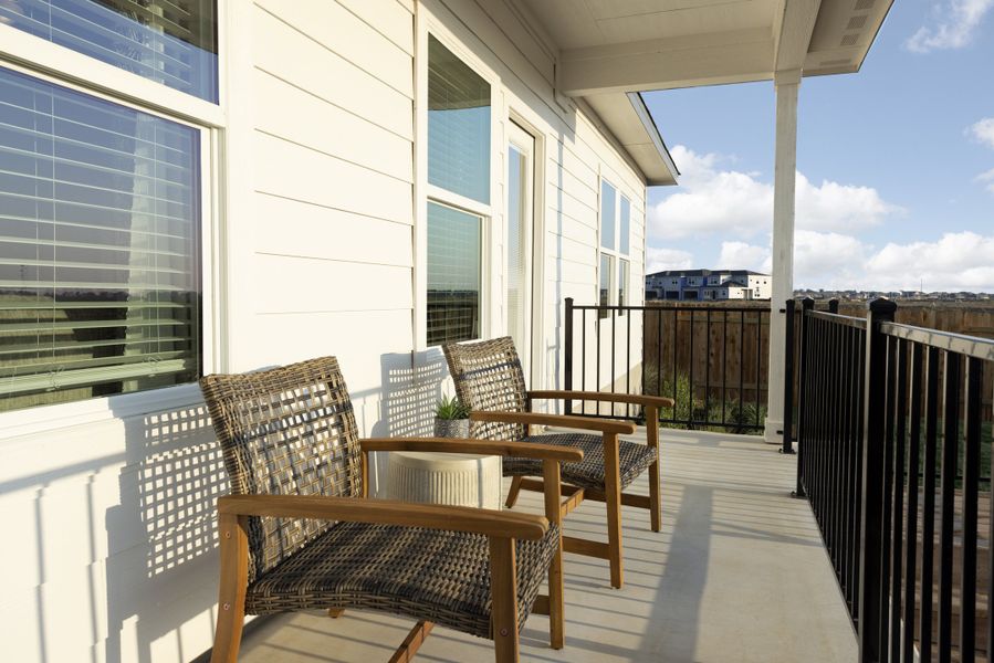 Soak in the sun on the back patio.