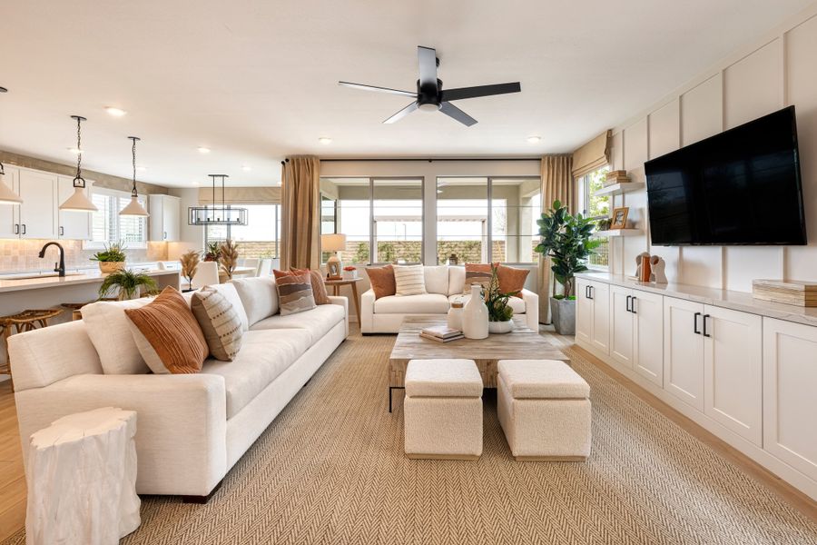 Furnished interior in a model home at Vireo at Waterston Central in Gilbert (Image 6).