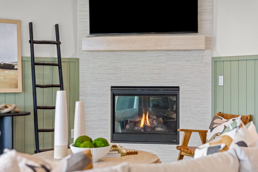 Barefoot Lakes Plan V433 fireplace by American Legend Homes