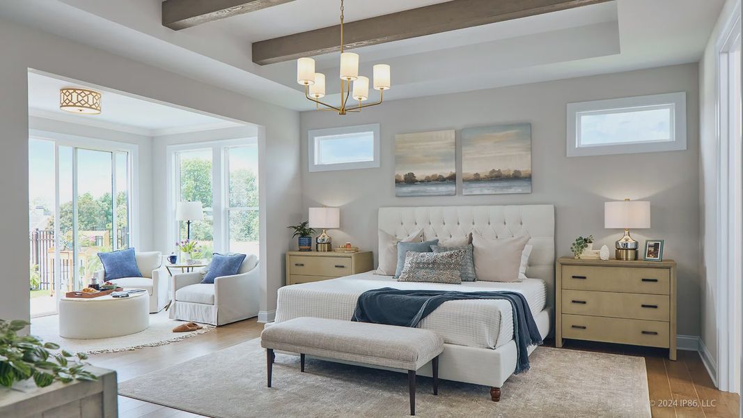 Furnished interior in a model home at The Courtyards by The Manor in Alpharetta (Image 10).