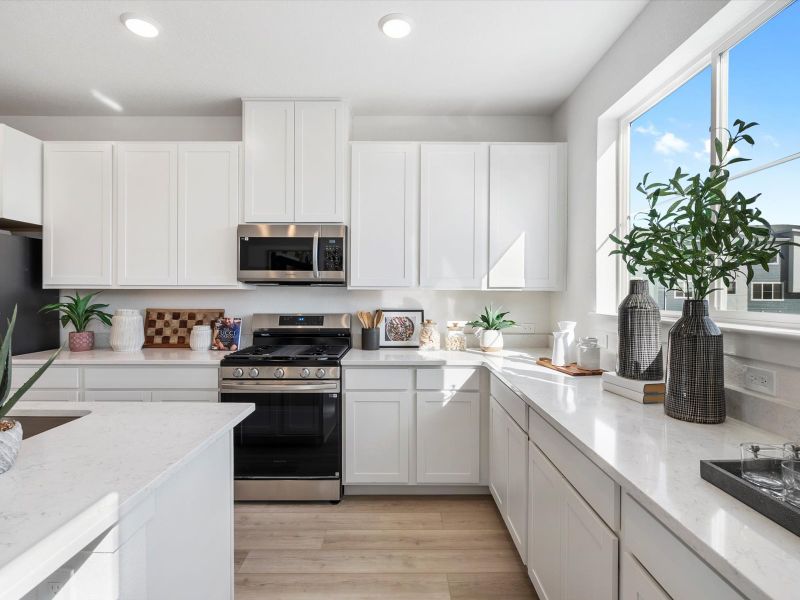 Furnished interior in a model home at The Commons at Victory Ridge in Colorado Springs (Image 3).