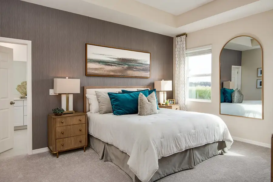 Furnished interior in a model home at Highfield at Twisted Oaks in Wildwood (Image 37).