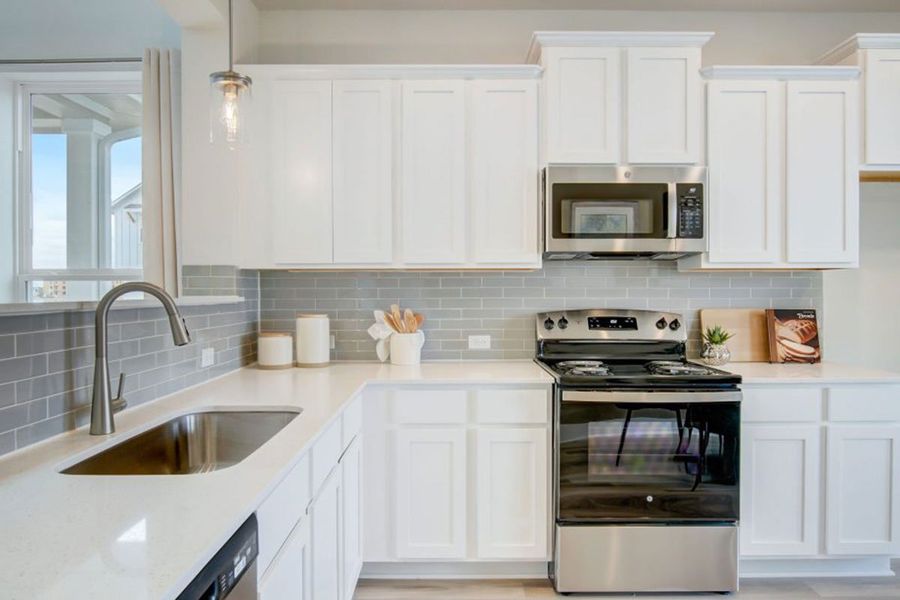 Furnished interior in a model home at Avery Centre in Round Rock (Image 44).