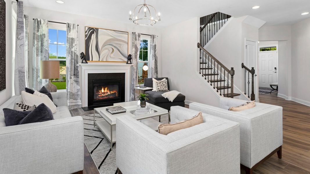 Furnished interior in a model home at Bethel Park in Raleigh (Image 5).