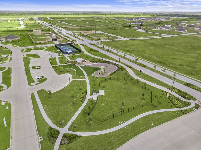 An aerial view of a large area.