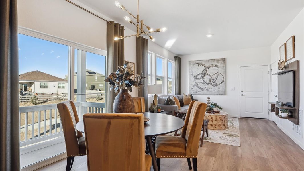 Furnished interior in a model home at Villas at Vantage in Berthoud (Image 7).