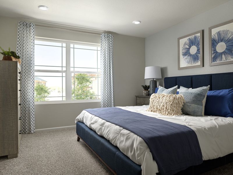 Furnished interior in a model home at Horizon Uptown: The Mountain Collection in Aurora (Image 13). Furnished interior in a model home at Horizon Uptown: The Mountain Collection in Aurora (Image 13).