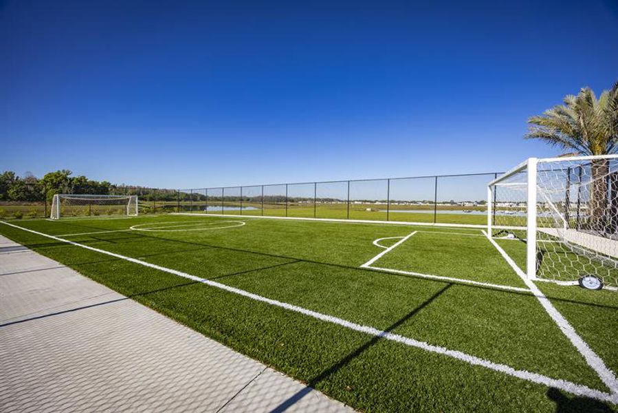 Team up with neighbors for a friendly match on your new spacious turf sports field.