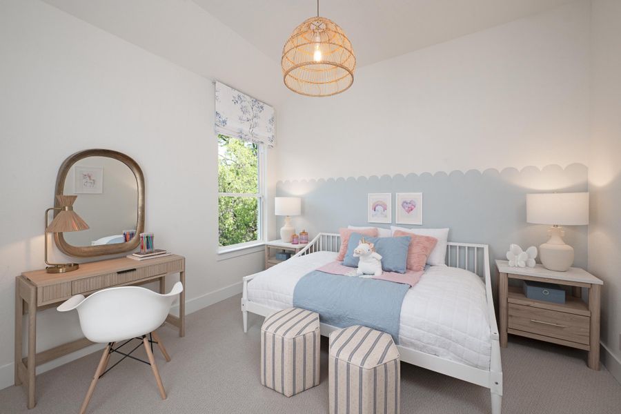 Furnished interior in a model home at Sunday Creek at Kinder Ranch in San Antonio (Image 13).