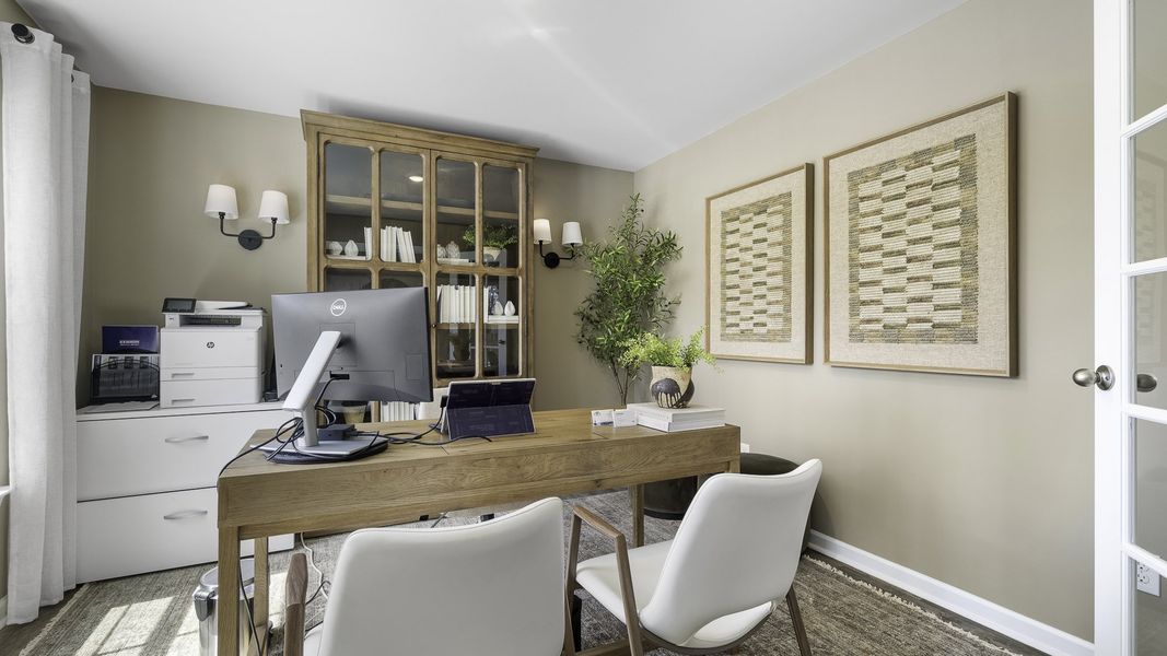 Furnished interior in a model home at Greystone North in Stoneville (Image 4). Furnished interior in a model home at Greystone North in Stoneville (Image 4).