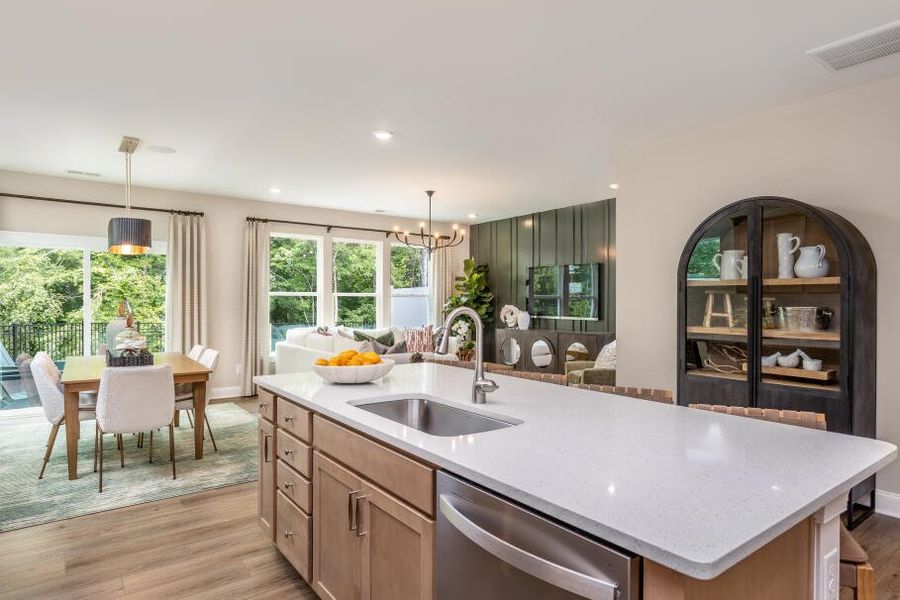 Furnished interior in a model home at Running Brook Townes in Durham (Image 6).