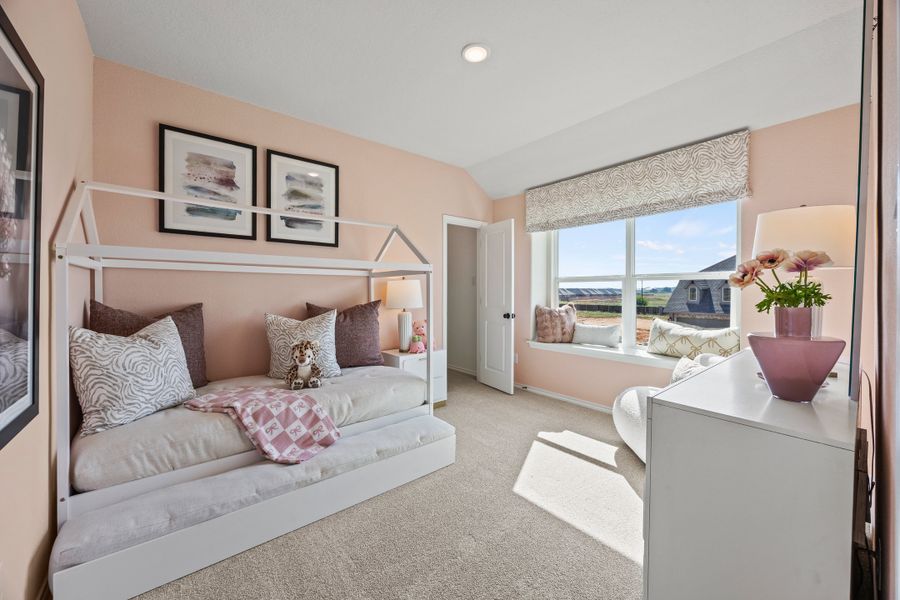 Furnished interior in a model home at El Dorado in Granbury (Image 22).