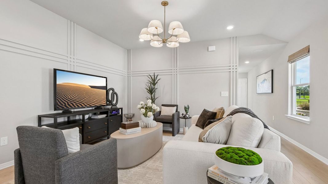 Furnished interior in a model home at Carillon in Manor (Image 6). Furnished interior in a model home at Carillon in Manor (Image 6).