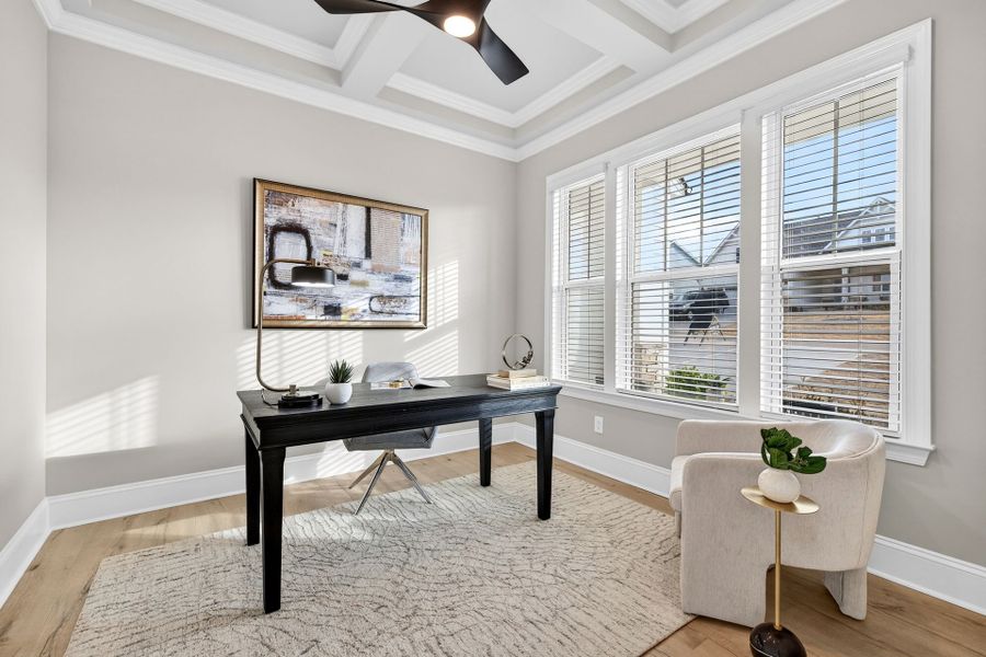 Furnished interior in a model home at Huntington Hills in Lincolnton (Image 18).