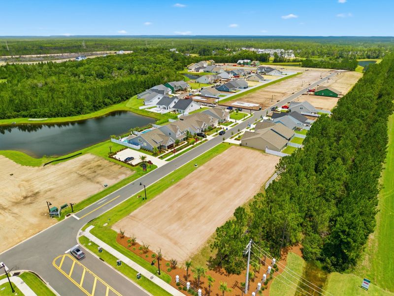 Aerial view of the Salt Grass at Ward Creek community in Panama City Beach, FL, showing layout and nearby surroundings (Image 14). Aerial view of the Salt Grass at Ward Creek community in Panama City Beach, FL, showing layout and nearby surroundings (Image 14).