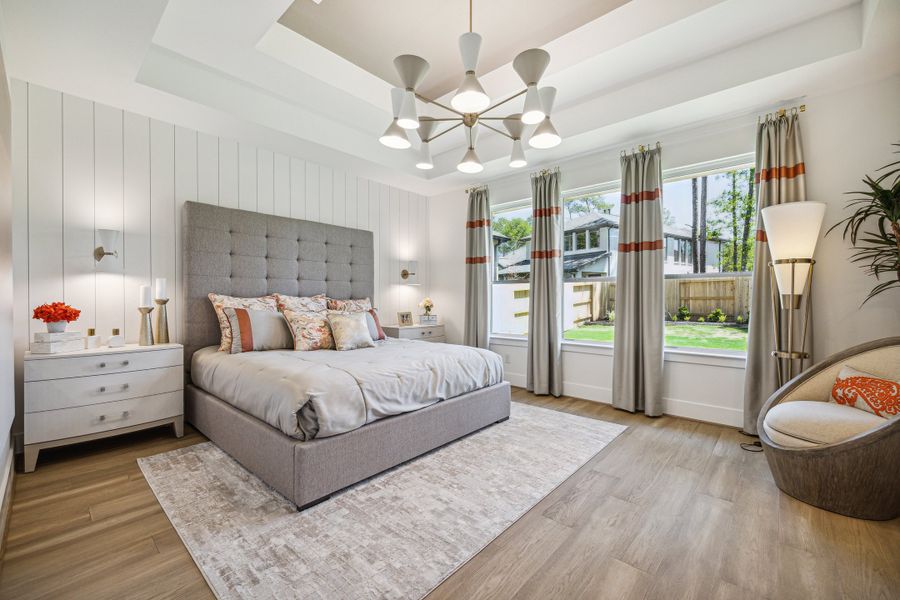 Furnished interior in a model home at ARTAVIA® - 60' in Conroe (Image 18).