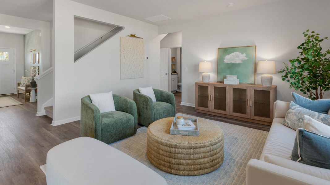 Furnished interior in a model home at The Grove at Blake Farm in Wilmington (Image 7). Furnished interior in a model home at The Grove at Blake Farm in Wilmington (Image 7).