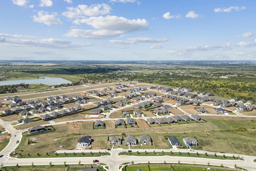 Aerial view of the Westside Preserve community in Midlothian, TX, showing layout and nearby surroundings (Image 13).