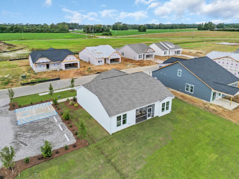 Aerial view of the Edgefield community in Loris, SC, showing layout and nearby surroundings (Image 9). Aerial view of the Edgefield community in Loris, SC, showing layout and nearby surroundings (Image 9).