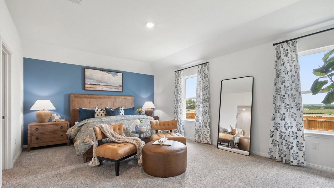 Furnished interior in a model home at Monarch Ranch in Manor (Image 19).