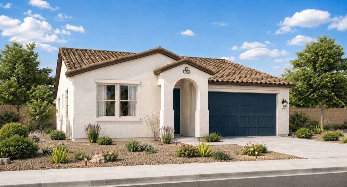 Front exterior of a home in the Alta Vida at Westpark community, located in Buckeye, AZ (Image 6). Front exterior of a home in the Alta Vida at Westpark community, located in Buckeye, AZ (Image 6).