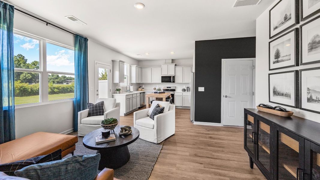Furnished interior in a model home at Remington Chase in Perry (Image 8). Furnished interior in a model home at Remington Chase in Perry (Image 8).
